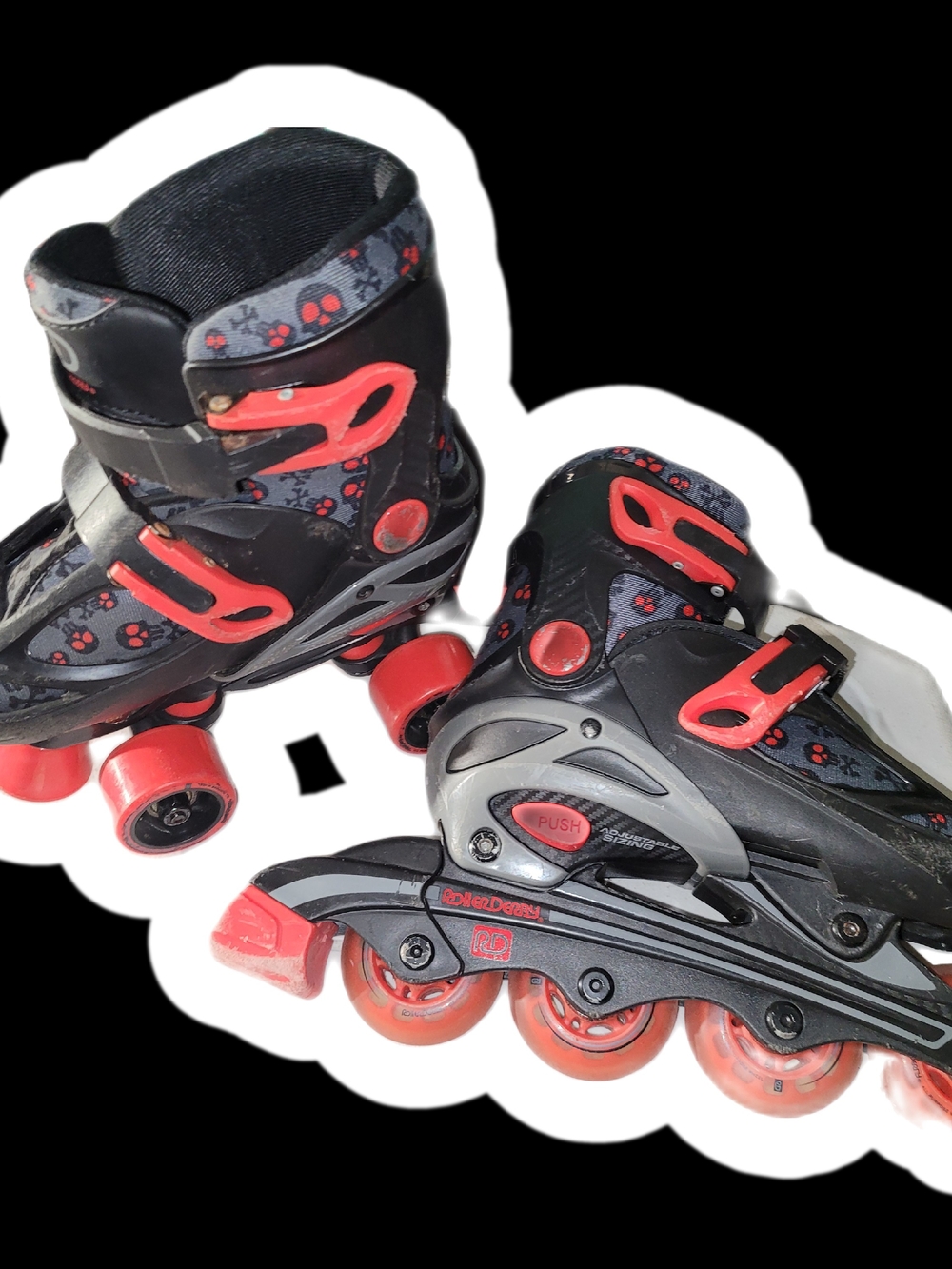 Kids Adjustable Roller Skates - Black & Red